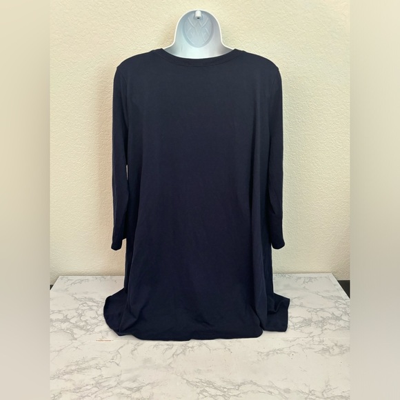 Shiela Rose Women's XL Blue Loose Fit Tunic Long Sleeve Shirt Button Side​ - Picture 3 of 5